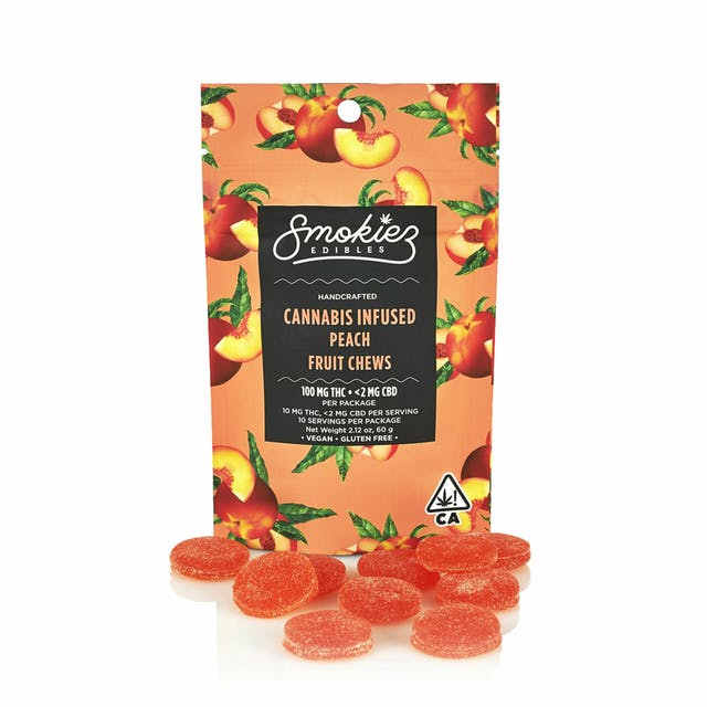 Mg Thc Peach Fruit Chews Mg Pack Smokiez