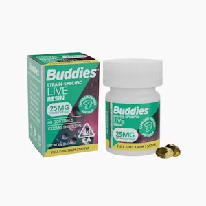 Buddies - Buddies | 25mg Sativa Live Resin Soft Gels | [1000mg] 40pk