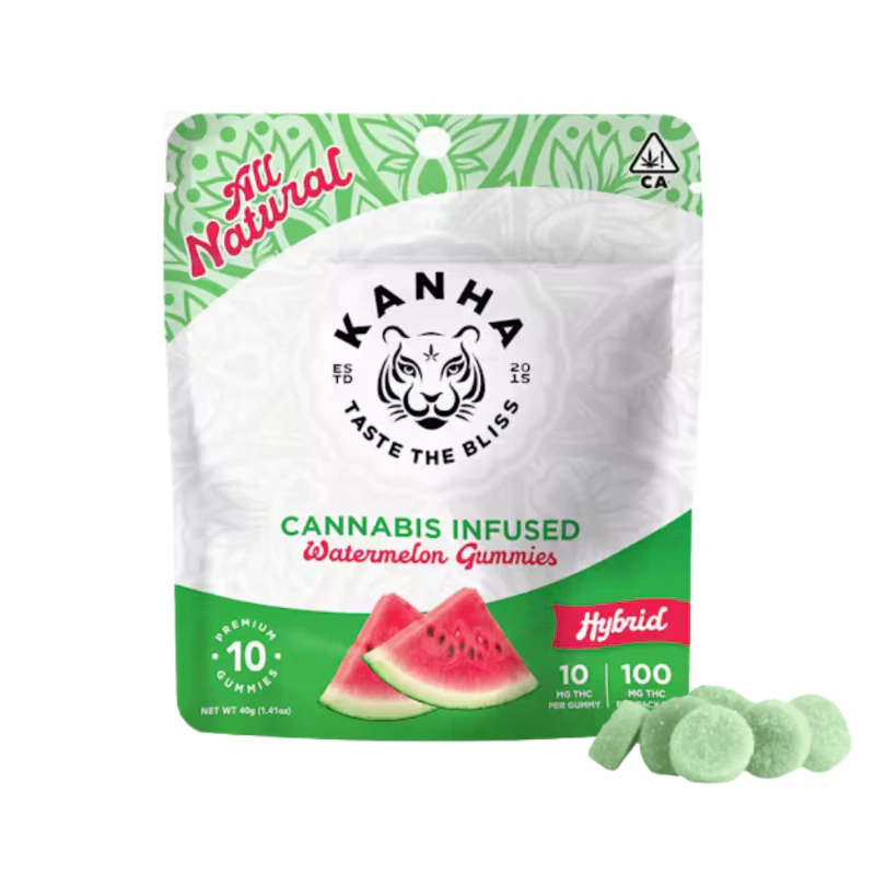 Kanha Edibles - *xclusive* 100mg THC Hybrid Watermelon Gummies (10mg - 10 pack) - Kanha Main Image