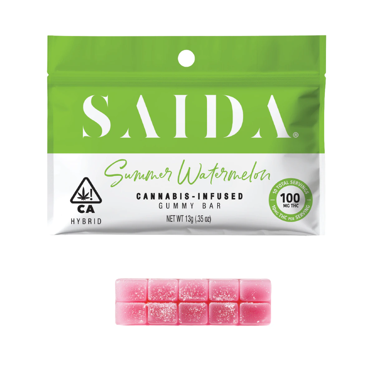 Saida - Summer Watermelon (H) | 100mg Gummy Bar | Saida Main Image