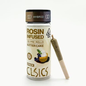 CLSICS - CLSICS | Butter Cake | Rosin Infused Pre-Roll Pack | [2.5g] 5pk | Hybrid