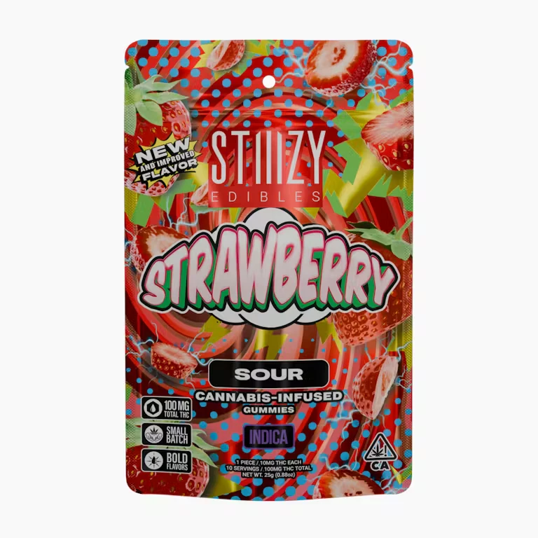 STIIIZY - Stiiizy | Sour Strawberry | Gummies | [100mg] 10pk | Indica Main Image