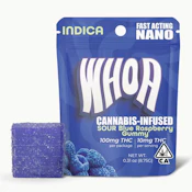 Whoa | Sour Blue Raspberry | Gummy | [100mg] | Indica