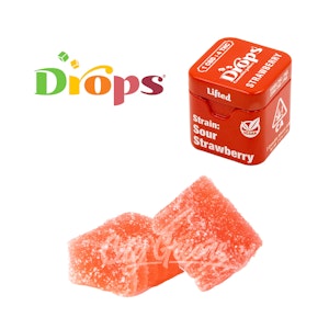 Drops - Strawberry 'Lifted' Live Rosin Gummies - 1:4 CBD/THC - [Drops]