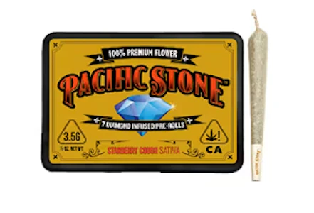 PACIFIC STONE - [Pacific Stone] Diamond Infused Preroll 7 Pack  - 3.5g - Starberry Cough (S)