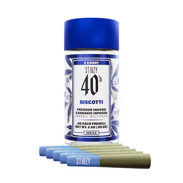 STIIIZY - [STIIIZY] Live Resin Infused 40's Preroll 5 Pack - 2.5g - Biscotti (I) Main Image