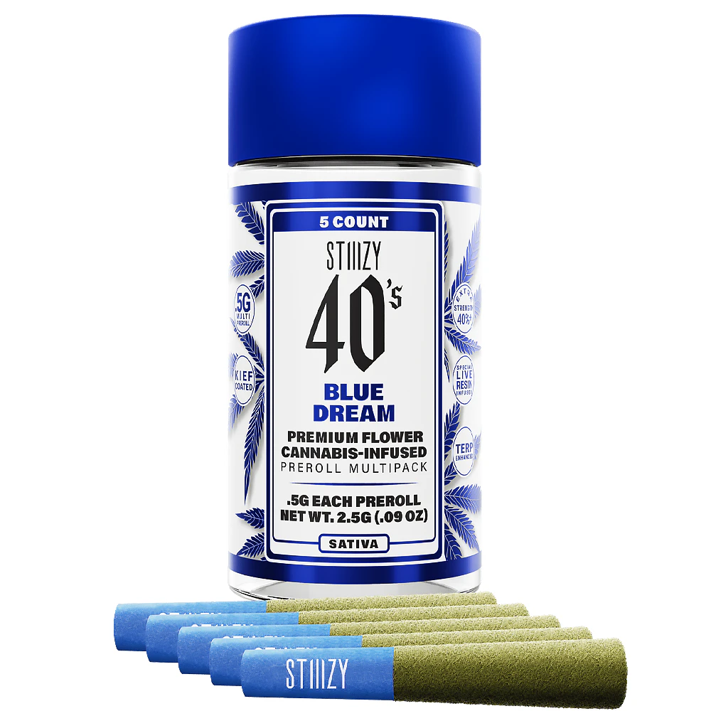 STIIIZY - [STIIIZY] Live Resin Infused 40's Preroll 5 Pack - 2.5g - Blue Dream (S) Main Image