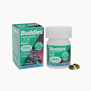 Buddies - Buddies | 25mg Indica Live Resin Soft Gels | [1000mg] 40pk