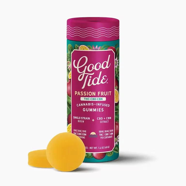 Good Tide - Good Tide | Passion Fruit 1:1:1 THC:CBD:CBN | Rosin Gummies | [300mg] 10pk | Indica Main Image