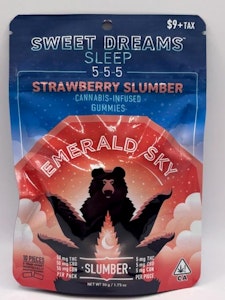 Emerald Sky - Sweet Dreams Strawberry Slumber 5:5:5 150mg 5 Pack Gummies - Emerald Sky