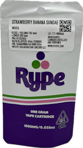 Rype - Strawberry Banana Sundae 1g Distillate Cart - Rype