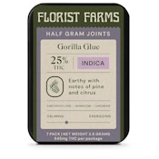 Florist Farms - Gorilla Glue - 1/2 Gram Joints 7pk - 25% THC - Pre-Roll