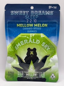 Emerald Sky - Sweet Dreams Mellow Melon Sleep 2:2:10 140mg 5 Pack Gummies - Emerald Sky