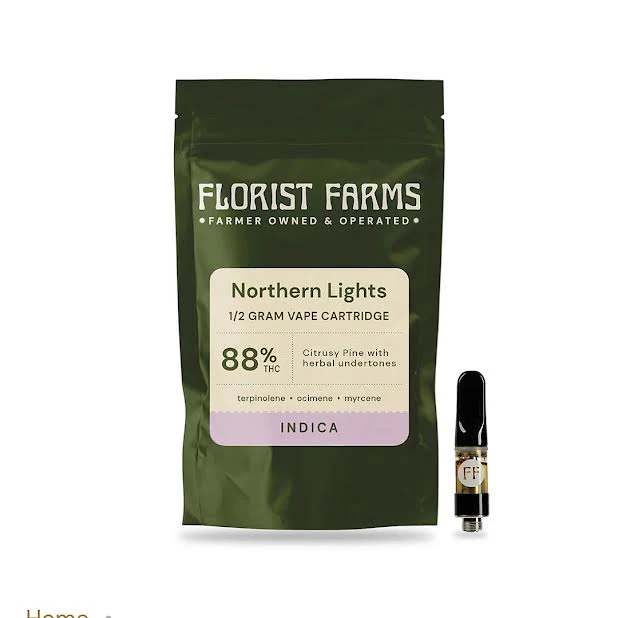 Florist Farms - Florist Farms - Northern Lights - .5g - 86%THC - Vape Cartridge Main Image