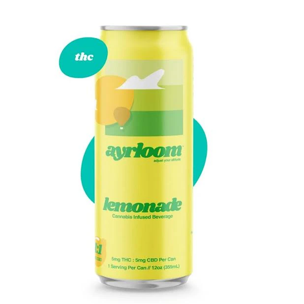 ayrloom - Ayrloom - Lemonade - 1:1 (5mg THC: 5mg CBD) - 12oz Single Can Beverage Main Image