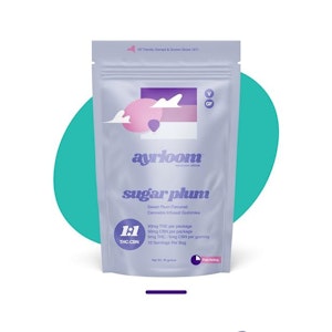 AYRLOOM - Ayrloom - Sugar Plum - 1:1(10mg THC: 10mg CBN : 5mg CBD) - 2ct - Edibles