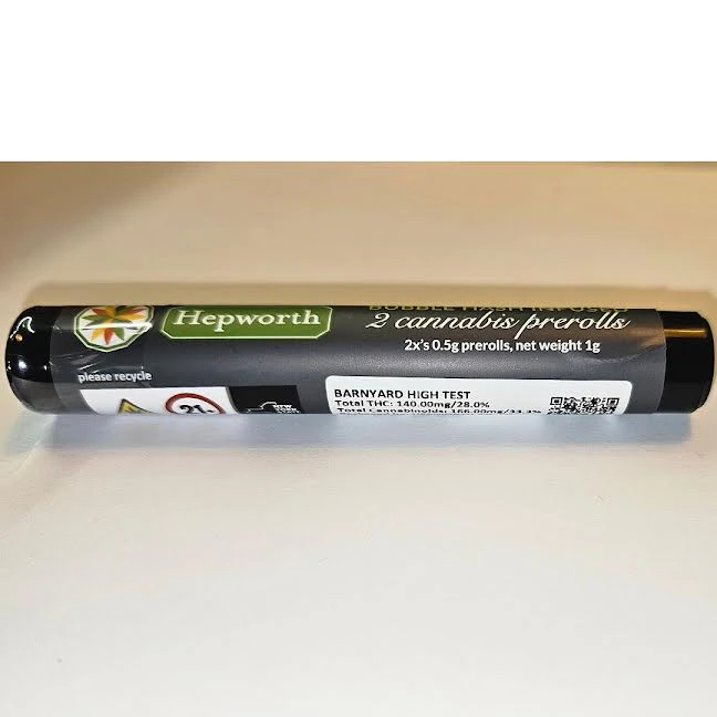 Hepworth - Hepworth - Barnyard High Test - Bubble Hash Infused Joint - 28% THC - 2pk .5g - Pre-Roll Main Image