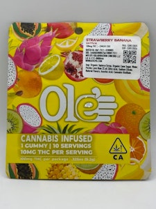 OLE'4 FINGERS - Strawberry Banana 100mg Single Gummy - Ole' 4 Fingers
