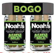 Noah's Premium BOGO Infused 5pk Prerolls 5g Alien Milk