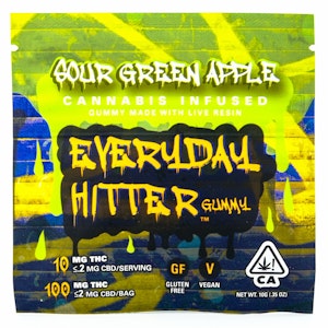 Everyday - Sour Green Apple 100mg Live Resin Single Gummy - Everyday