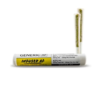 Generic AF - Generic AF | Infused Pre Roll | Sativa Blend | Forbidden Haze | 0.5g 2pk