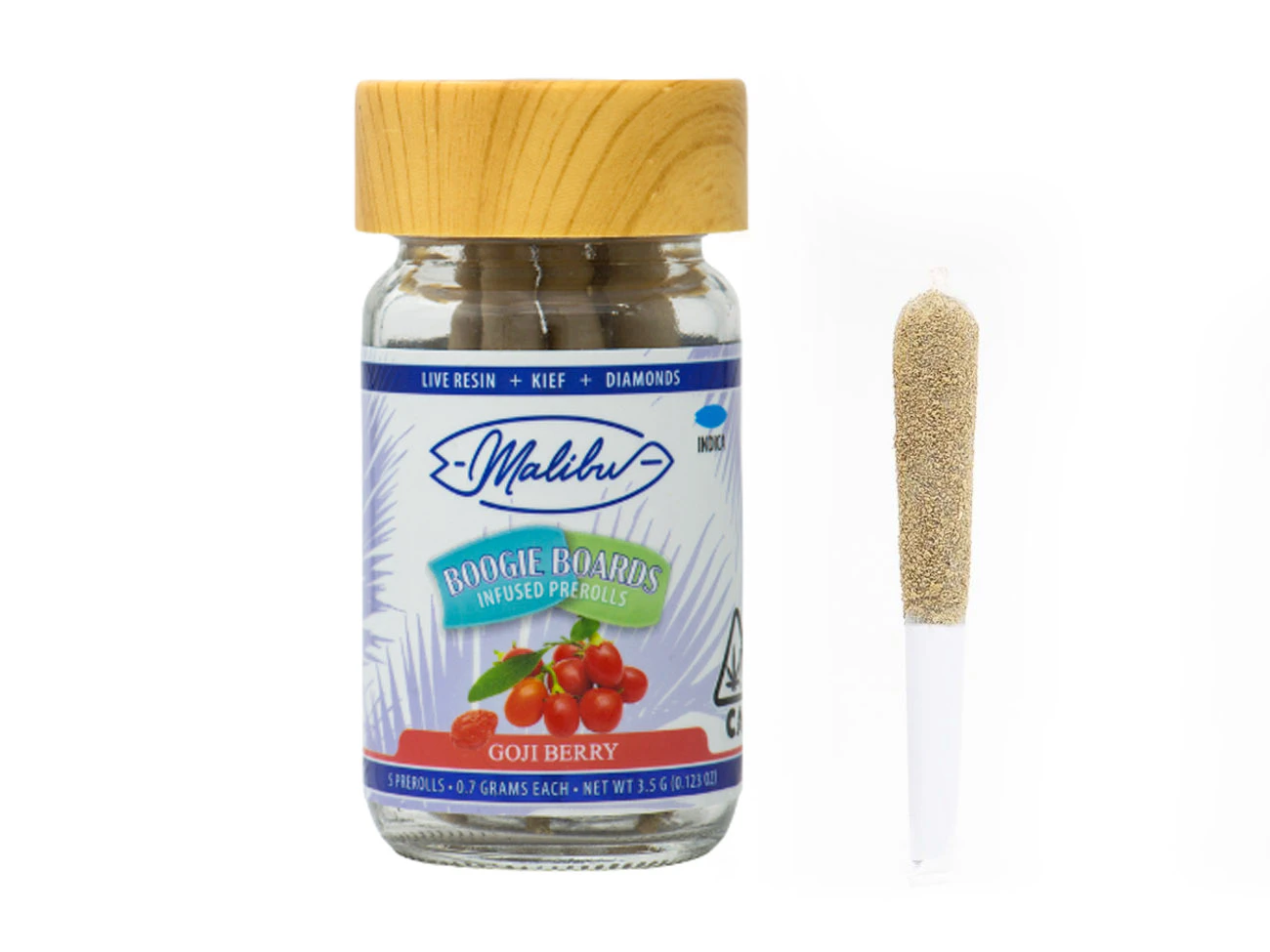 Malibu Gold - Malibu - Goji Berry - 4.2g Boogie Boards Infused Pre-Rolls - 6pk Main Image