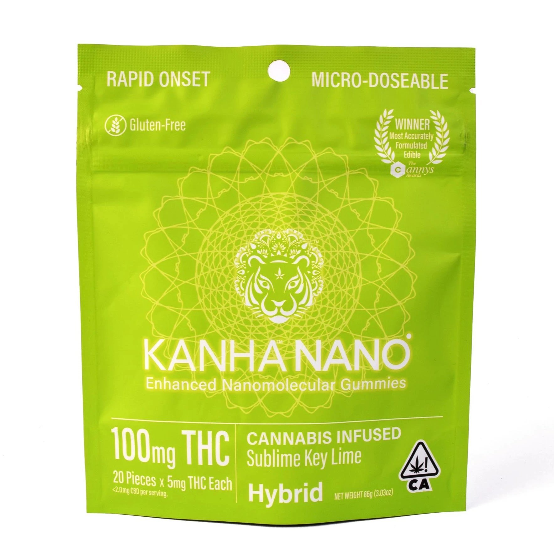 KANHA NANO Sublime Key Lime 100mg Edible Gummies 20Piece (H