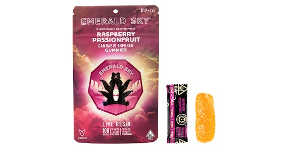 Emerald Sky - Emerald Sky - Raspberry Passionfruit 10:1 THC:CBD Live Resin Gummies - 110mg