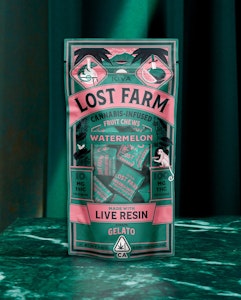Watermelon (Live Resin Infused) Fruit Chews  - 100mg (I) - Lost Farms