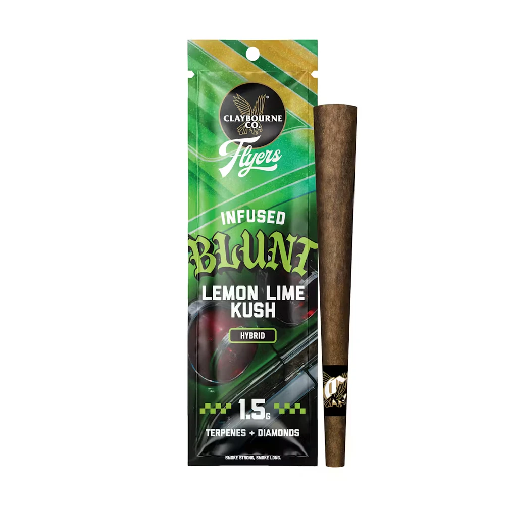 Claybourne Co. - Claybourne Co | Flyers Infused Blunt | Lemon Lime Kush | Hybrid | 1.5g Main Image
