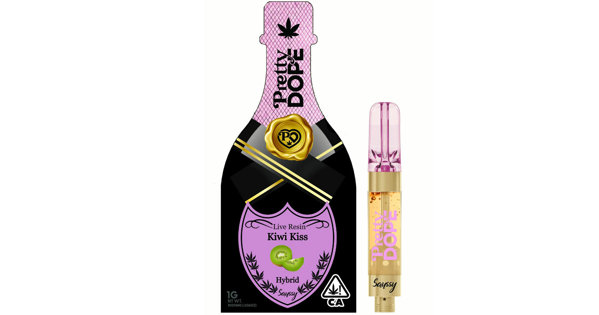 Pretty Dope - Pretty Dope - Kiwi Kiss Live Resin Cartridge - 1g Main Image