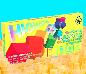 Highatus - Pineapple (H) | 100mg Sour Gummies | Highatus  
