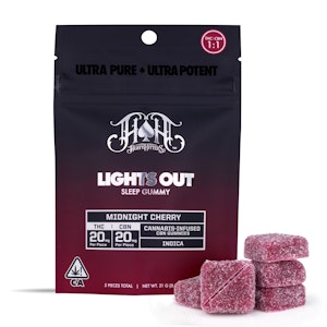 HEAVY HITTERS - Heavy Hitters - 1:1 THC:CBN Gummies - Lights Out - Midnight Cherry 