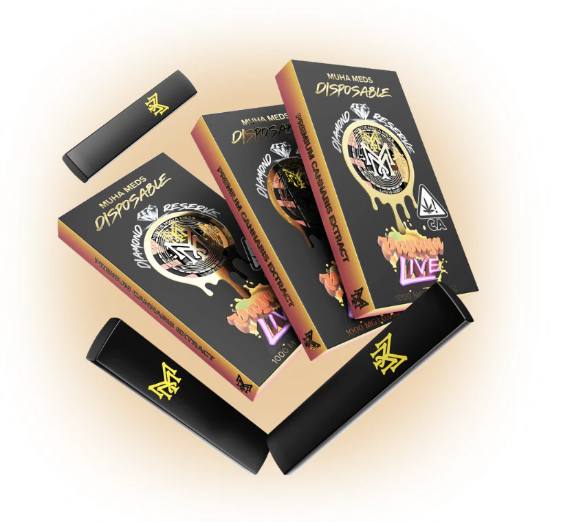 Muha Meds - MuhaMeds - Papaya Live Diamond Reserve - 1g Disposable Cart Main Image