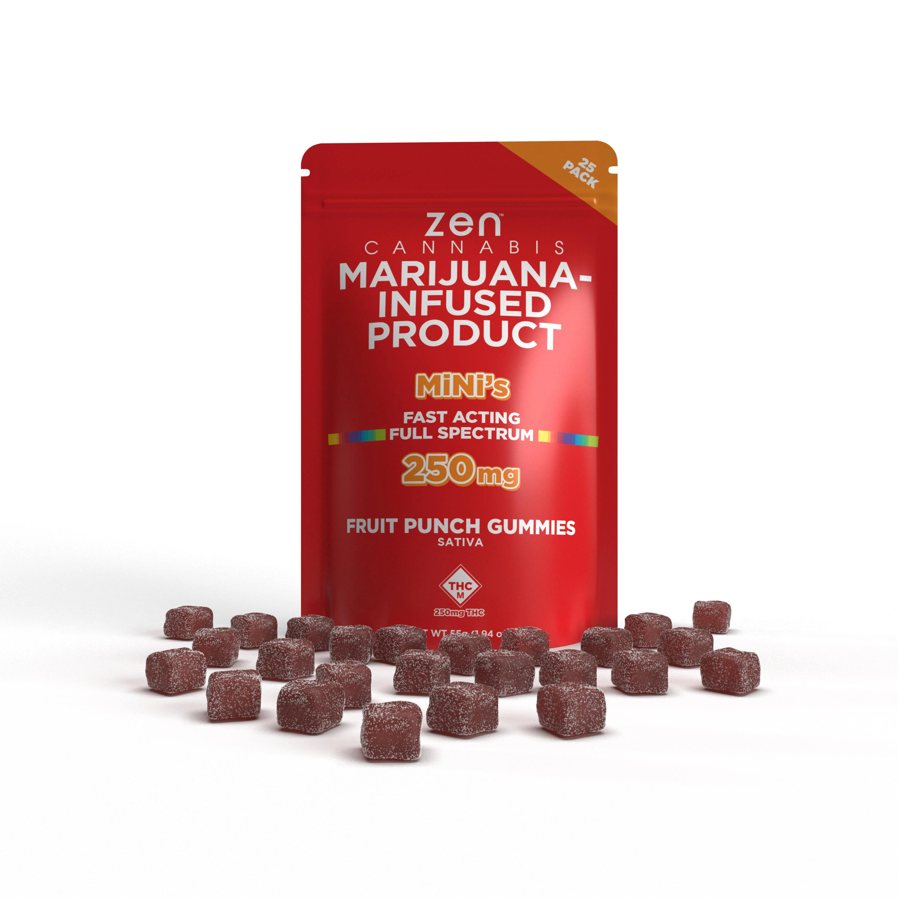 Zen - ZEN - SATIVA MINI FRUIT PUNCH GUMMY 250MG Main Image