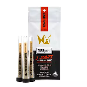 West Coast Cure - WCC 3pk Prerolls 3g Gas