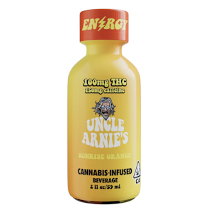 Uncle Arnie's Beverage - 100mg THC Sunrise Orange with Caffeine 2oz Shot - Uncle Arnie's