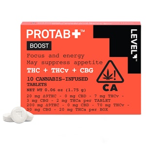 Level - Level ProTab Boost Focus+Energy 220mgTHC/75mgTHCv/36mgCBG 10 Tablets
