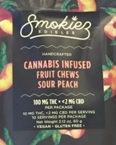 SMOKIEZ - Smokiez - gummies - Sour Peach (S) 100MG