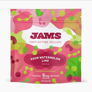 JAMS - [REC] JAMS Fast Acting | Sour Watermelon Lime | Indica | 100mg/20pk Soft Chews 