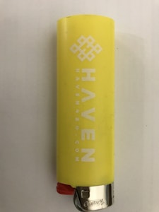 Haven - Yellow BIC Lighter w/ white logo