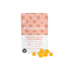 Rich & Rose - Peach | Gummies 20:1 CBD:THC | Rich & Rose
