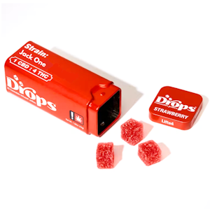 Drops Gummies - 100mg 1:4 CBD:THC Strawberry Gummies (Jack One) (5mg - 20pack) - Drops 