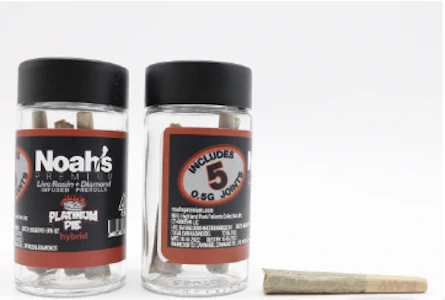 Noahs Premium BOGO - Noah's Premium BOGO Infused 5pk Prerolls 5g Platinum Pie