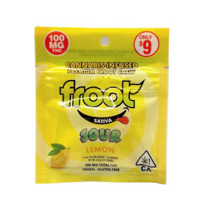 Froot Gummies - Froot Gummy 100mg Sour Lemon Sativa
