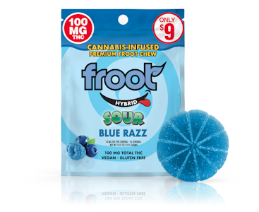 Froot - Sour Blue Razz | 100mg SINGLE Gummy | Froot