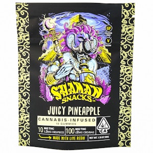 SHAMAN EXTRACTS - Juicy Pineapple 100mg 10 Pack Live Resin Gummies - Shaman Extracts