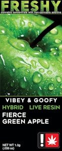 FRESHY - Freshy Fierce Green Apple 1g Live Resin Cartridge - Hybrid