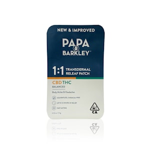 PAPA & BARKLEY - PAPA & BARKLEY - Topical - THC:CBD - 1:1 - Patch