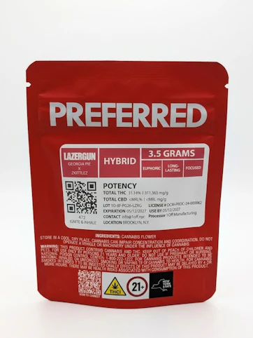 Preferred Gardens - Lazergun -Hybrid- 31.14% THC | 3.5g (Flower) | Preferred Gardens. -L10